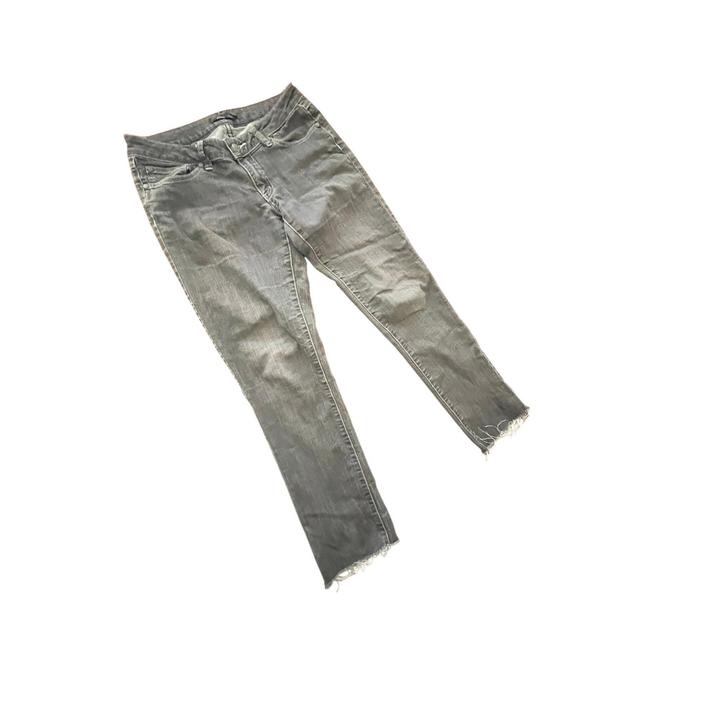 Prana Womens Gray Skinny Jeans Raw Hem Size 4/27 Stretch Charcoal Denim